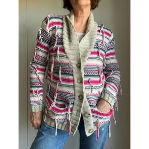Womens Swildens Cardigan Sweater Size Small Funky Unique Dopamine
